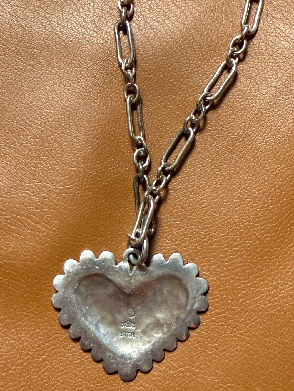 Vintage Jeep Collins Sterling Silver Puffy Heart Bracelet - Picture 3 of 5